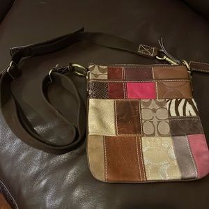 Coach multicolored patch crossbody